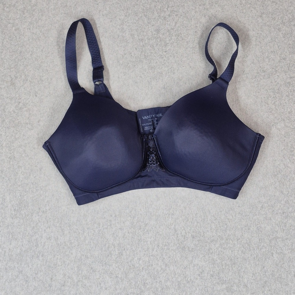 Vanity Fair Women Bra 36D Navy T-Shirt 71380 Wireless Strap Lightly Lined